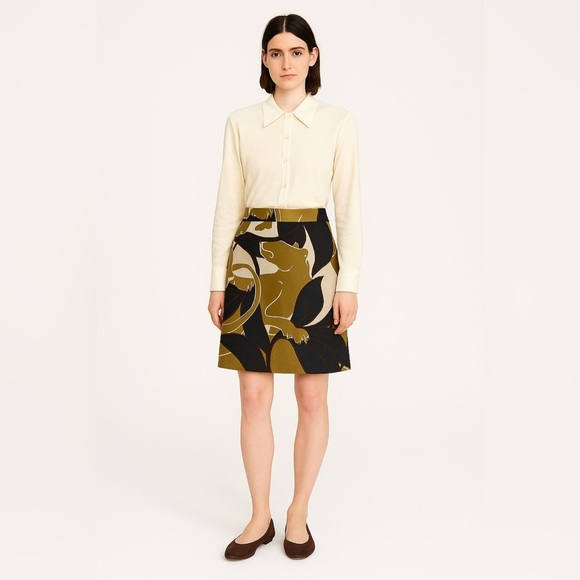 Ann Taylor NWT Jacquard Lioness Cougar Panther Jungle Motif Skirt size 4 - Picture 15 of 15